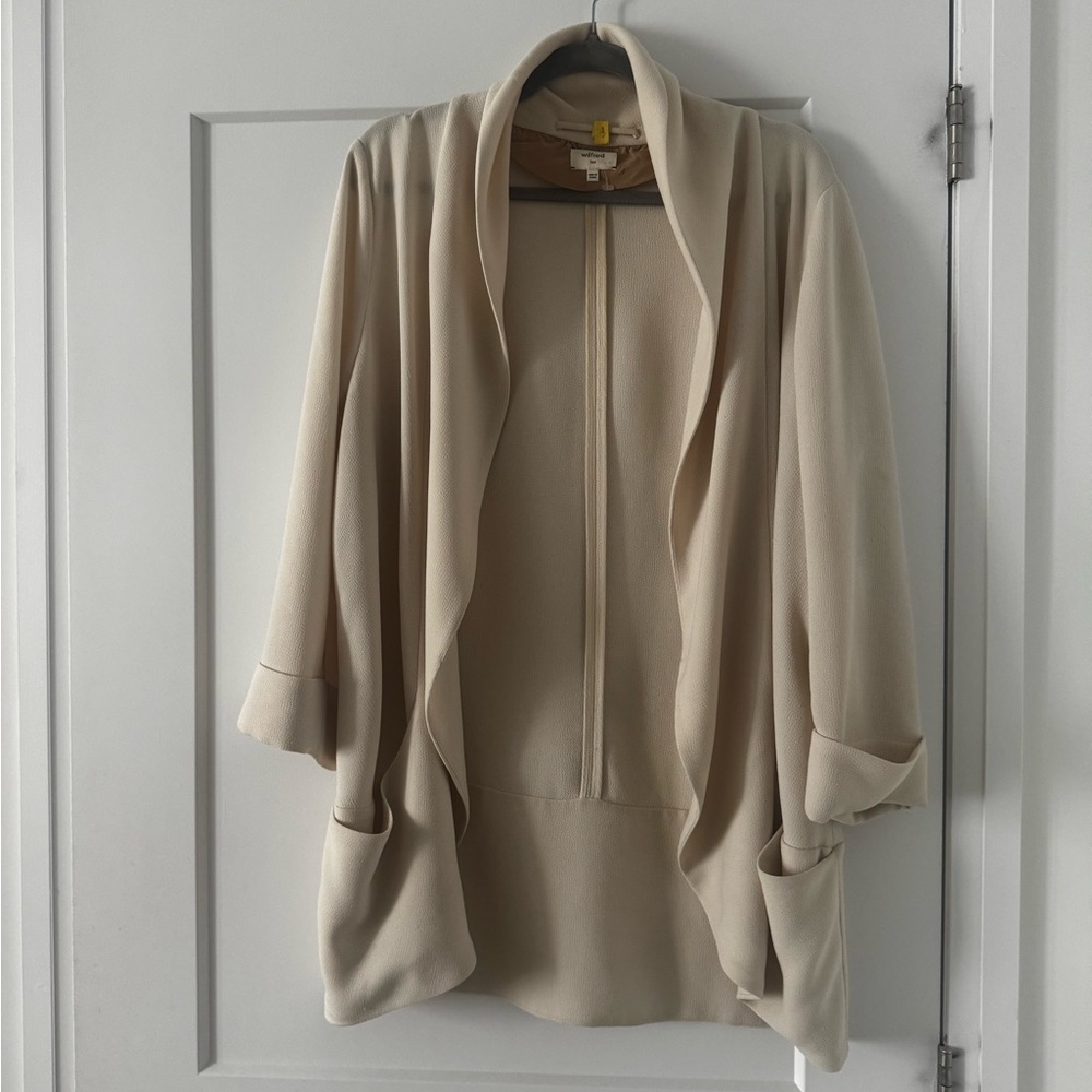 Wilfred Cream Open-Front Blazer